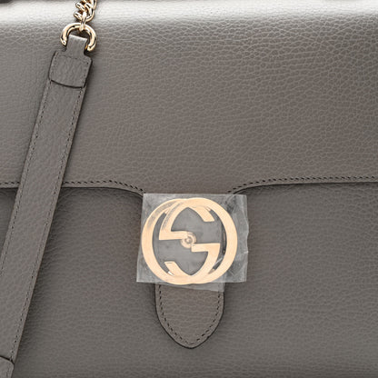 Gucci Dollar Calfskin Medium Interlocking G Top Handle Shoulder Bag Loess 8 of 10