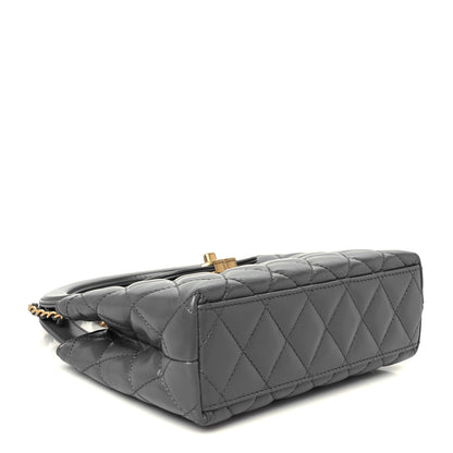 Chanel Shiny Aged Calfskin Quilted Nano Kelly Shopper Grey 4 of 11