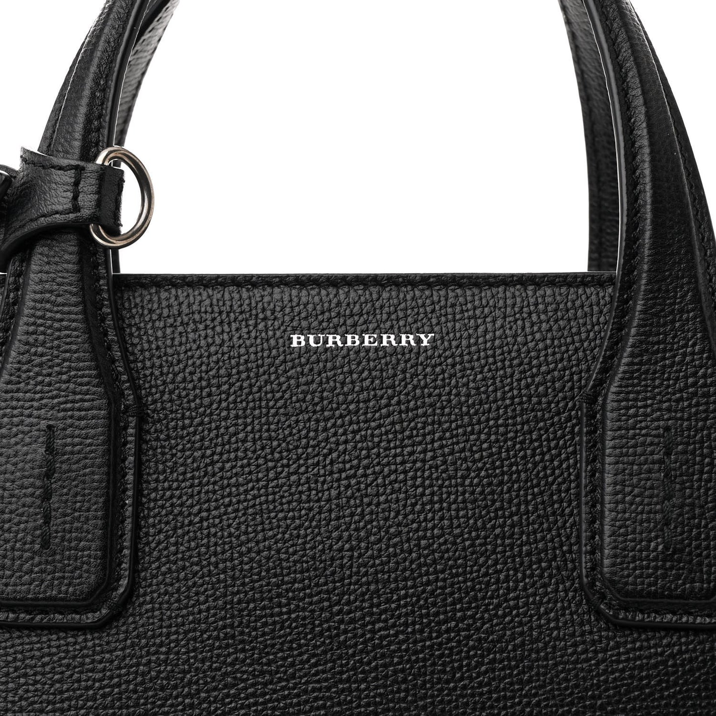Grainy Calfskin House Check Medium Banner Tote Black