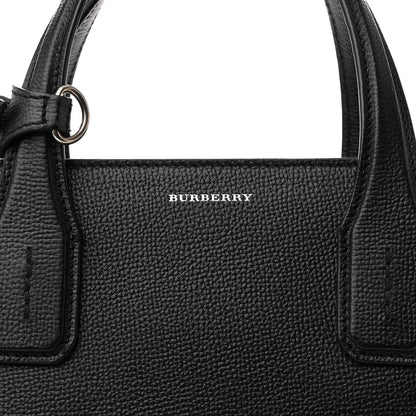 Burberry Grainy Calfskin House Check Medium Banner Tote Black 9 of 12