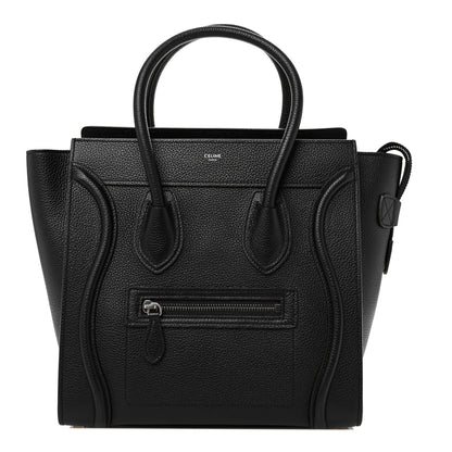 Celine Drummed Calfskin Micro Luggage Black 1 of 14