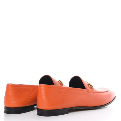 Gucci Lambskin Womens Brixton Horsebit Loafers 39.5 Deep Orange 4 of 8