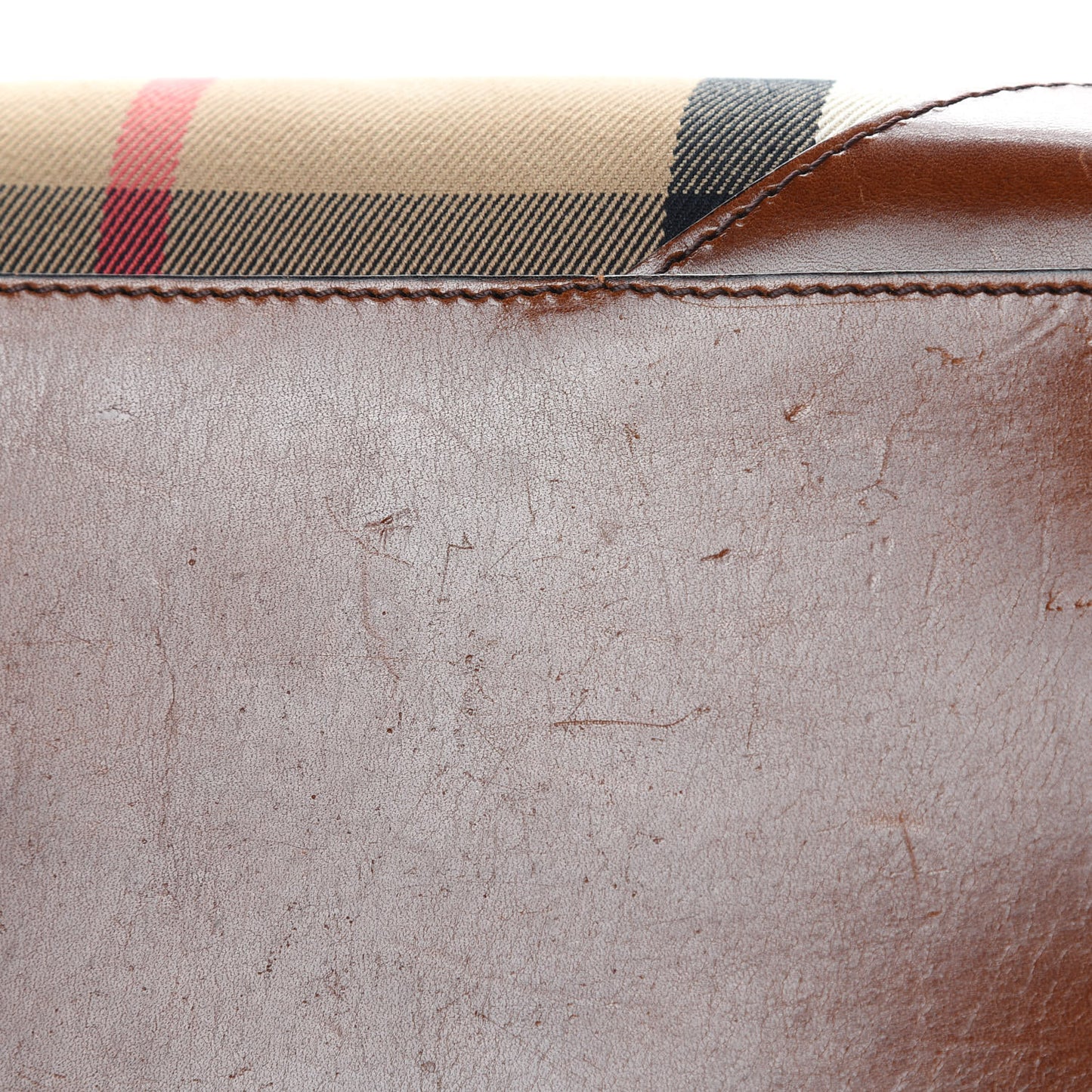 House Check Bridle Calfskin Medium Alchester Bowling Bag Dark Tan