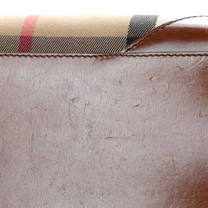 Burberry House Check Bridle Calfskin Medium Alchester Bowling Bag Dark Tan 14 of 17
