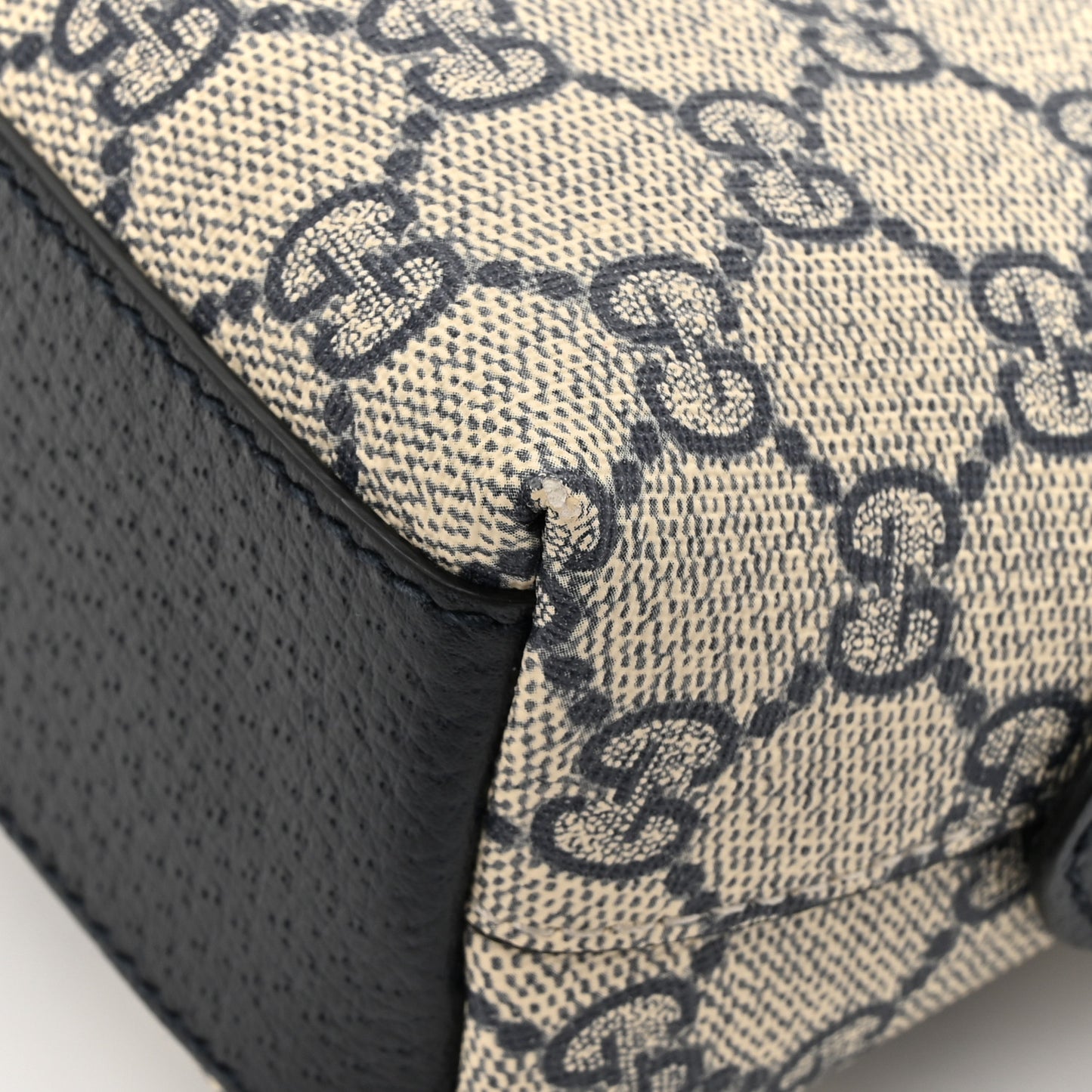 GG Supreme Monogram Textured Dollar Calfskin Web Small Ophidia Dome Shoulder Bag Beige Blue