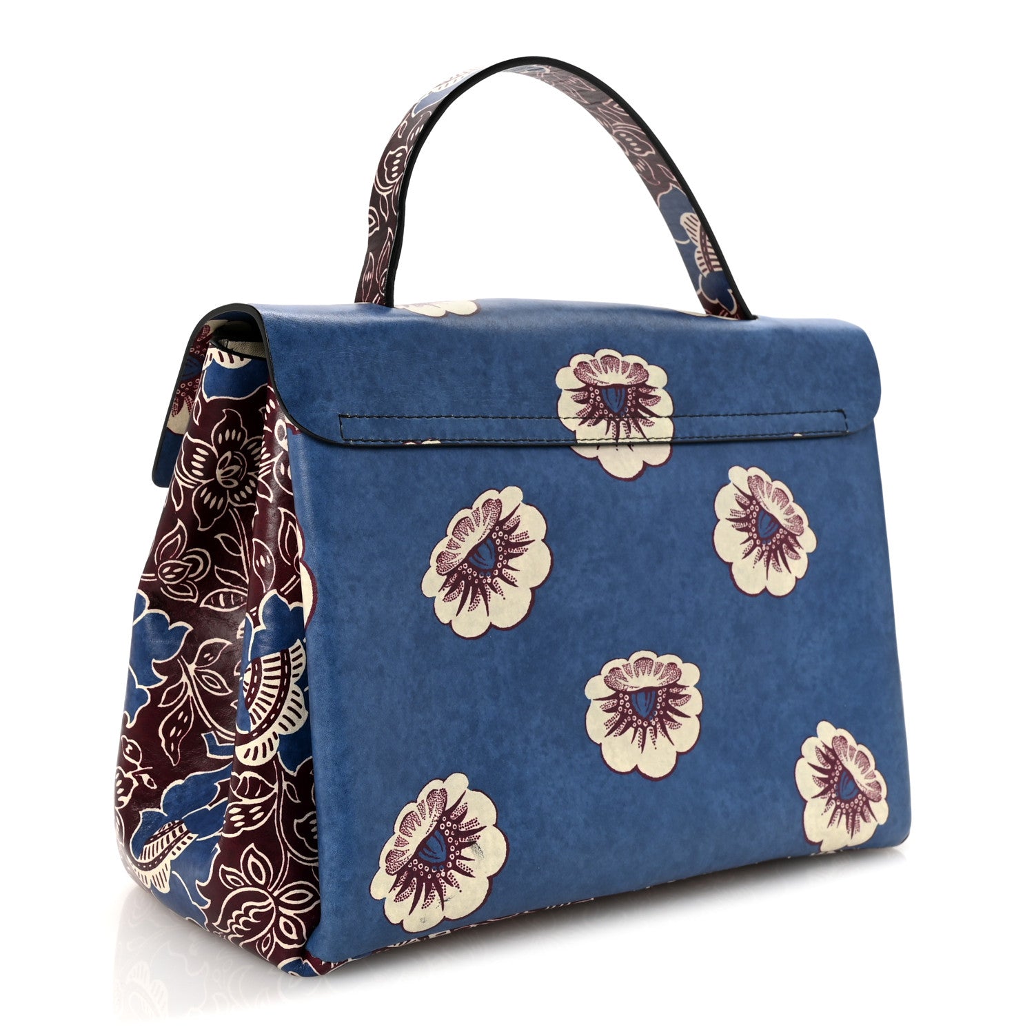 Valentino Garavani Calfskin Mime Print Single Handle Bag Blue 3 of 9