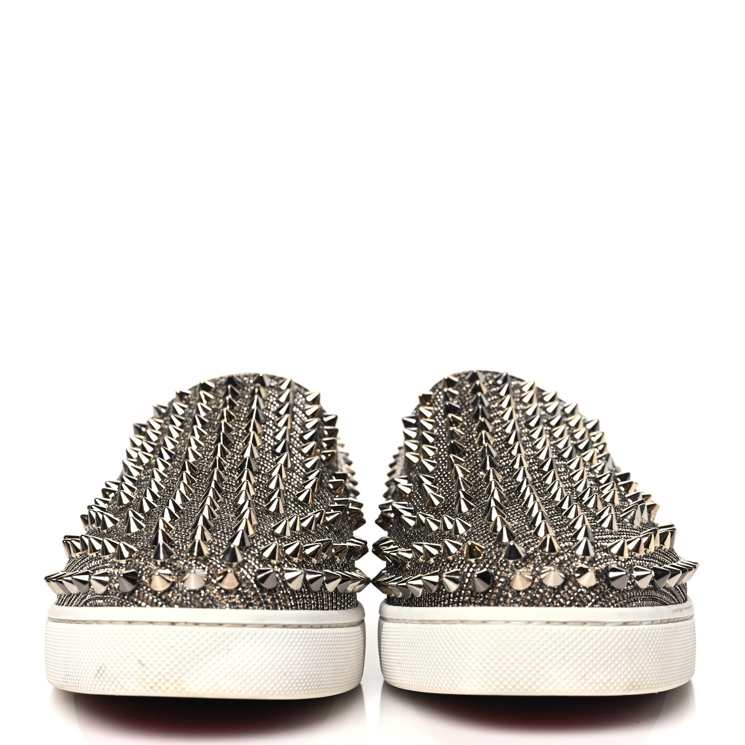 Christian Louboutin Glitter Chain Spikes Womens Roller Boat Flat 39.5 Roche Multicolor 2 of 8