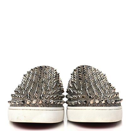 Christian Louboutin Glitter Chain Spikes Womens Roller Boat Flat 39.5 Roche Multicolor 2 of 8
