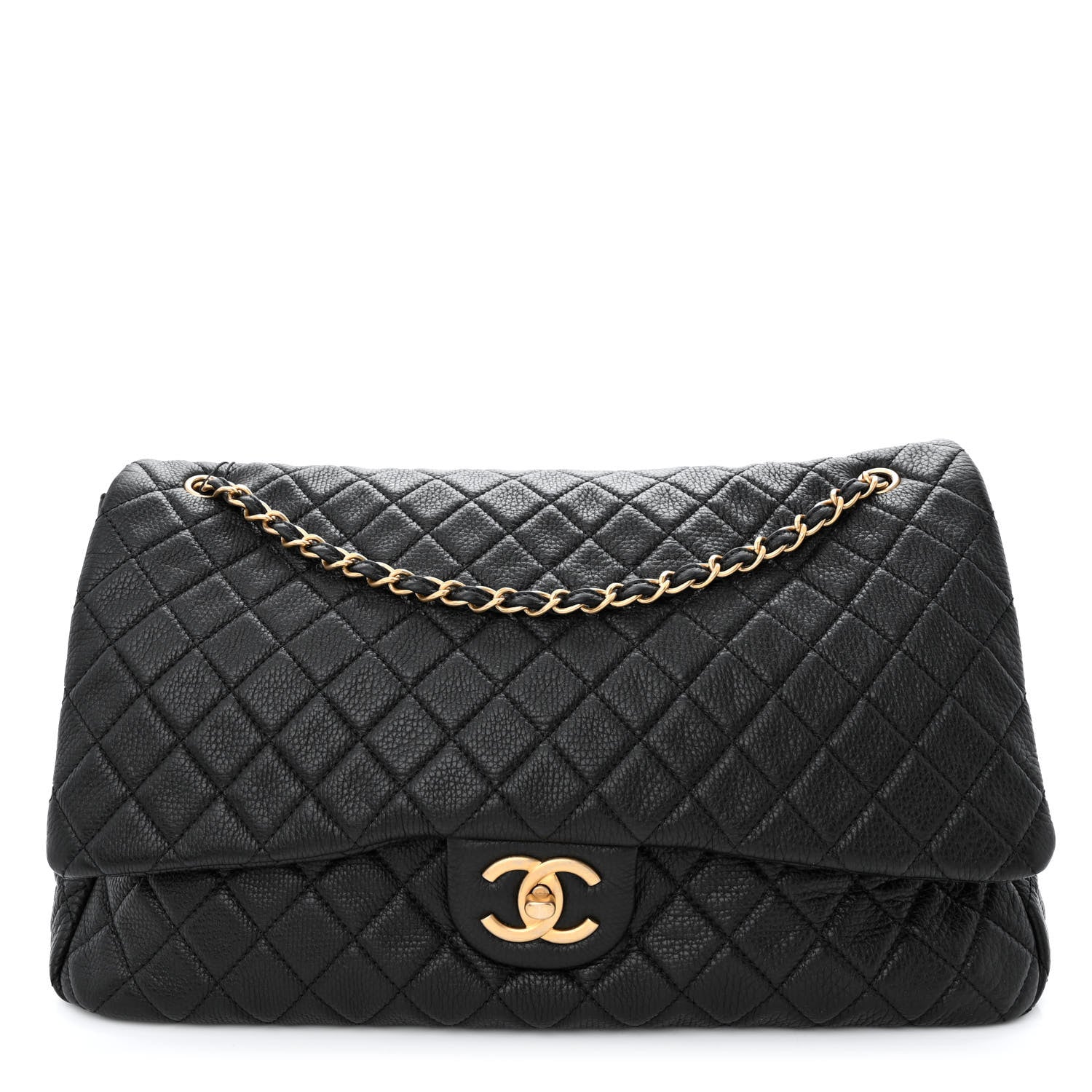 Chanel Calfskin Quilted XXL Travel Flap Bag Black 1 of 10