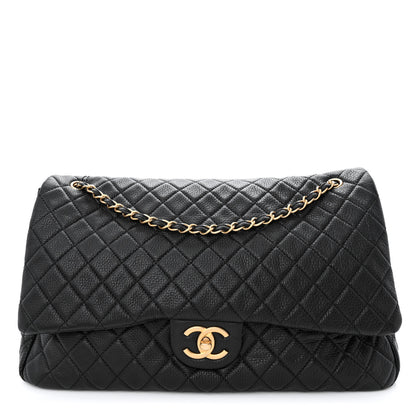 Chanel Calfskin Quilted XXL Travel Flap Bag Black 1 of 10