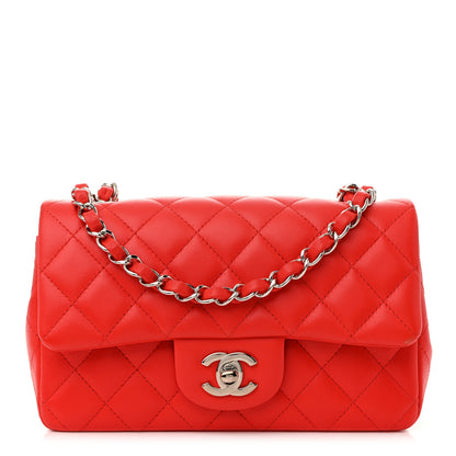 Chanel Lambskin Quilted Mini Rectangular Flap Red 1 of 13