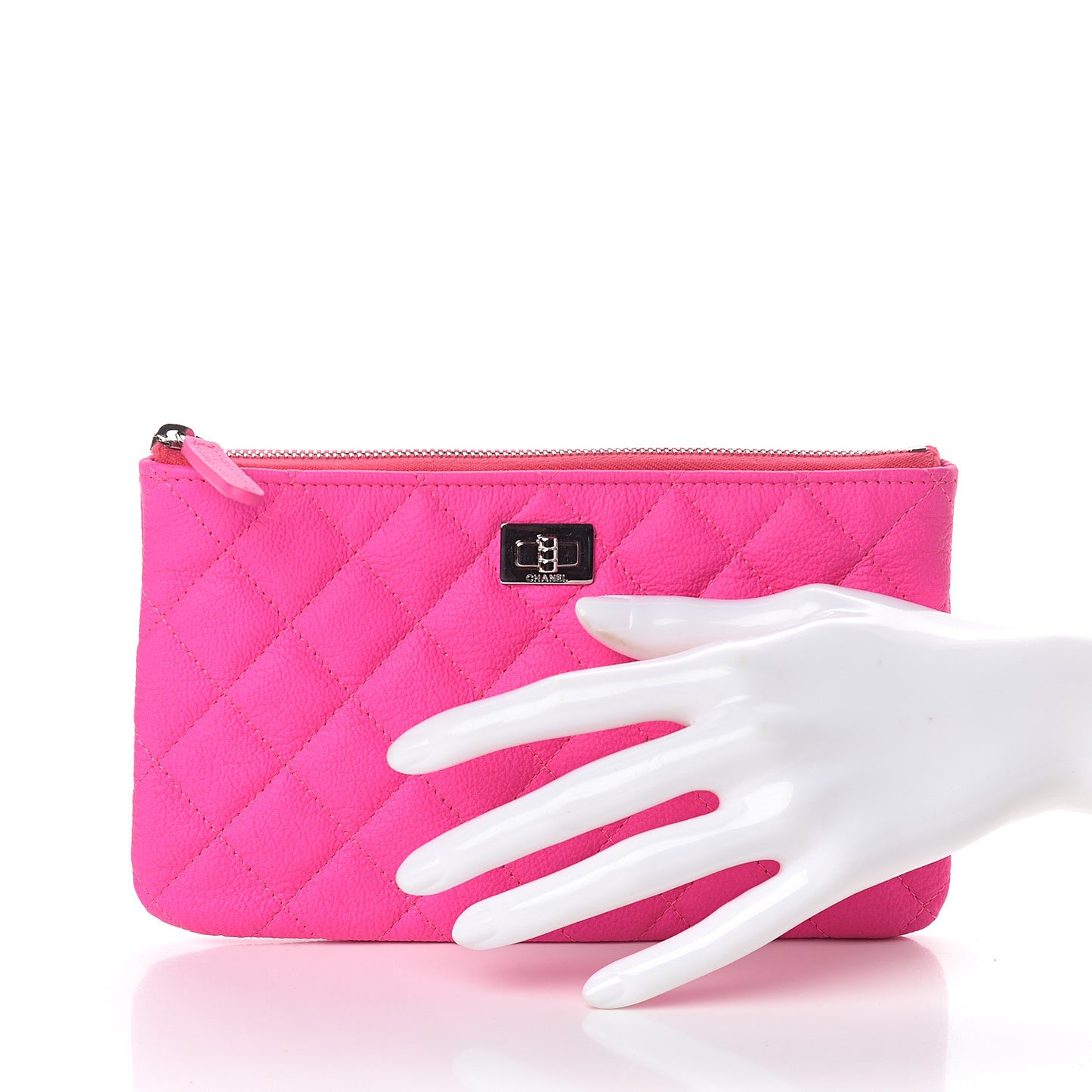 Goatskin Quilted Medium Reissue Cosmetic Case Pink
