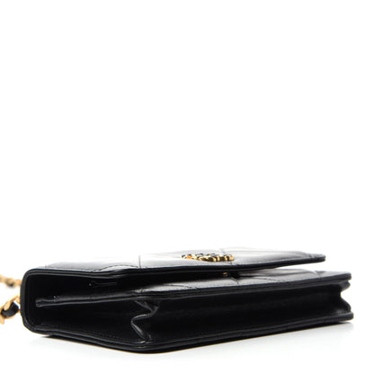 Chanel Lambskin Quilted 19 Wallet On Chain WOC Black 4 of 13
