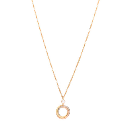 Cartier 18K Pink Yellow White Gold Diamond Trinity Pendant Necklace 1 of 5