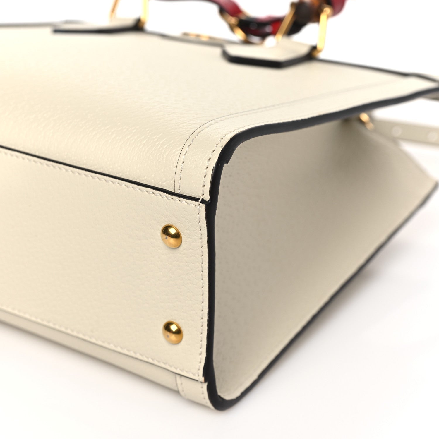 Gucci Textured Dollar Calfskin Web Small Diana Tote Bag Mystic White 10 of 10