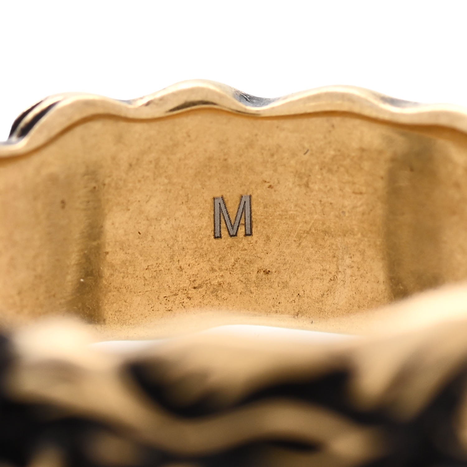 Gucci Metal Lion Mane Ring M Aged Gold 6 of 6