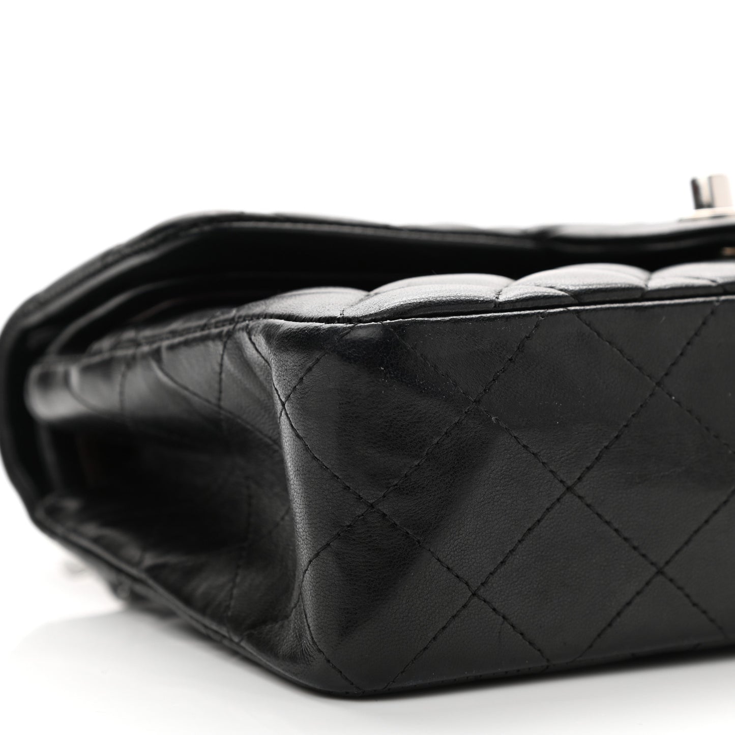 Lambskin Quilted Small Double Flap Black