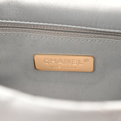 Chanel Metallic Lambskin Quilted Medium Chanel 19 Flap Silver 6 of 10