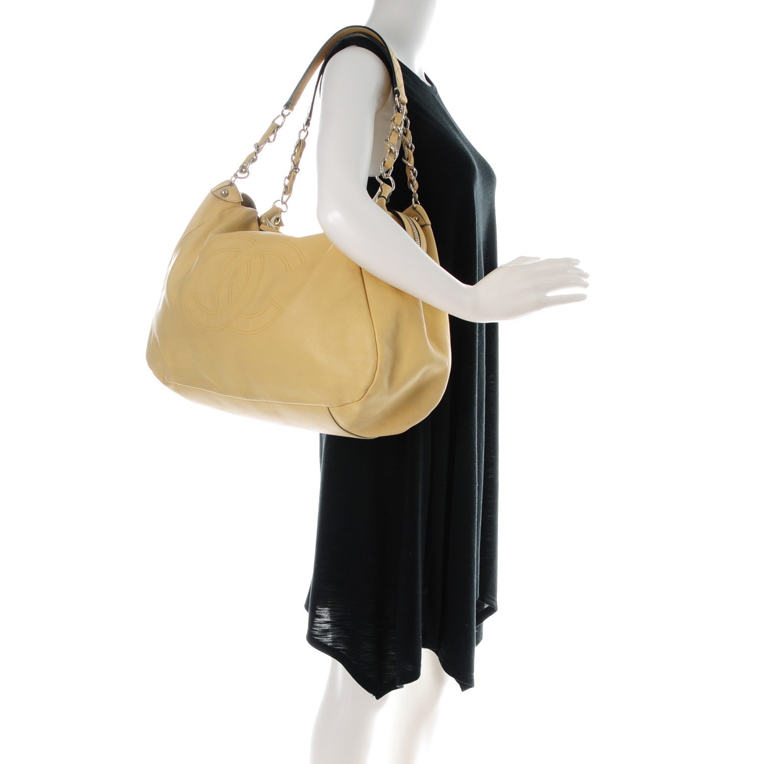 Chanel Lambskin Edgy Large Hobo Beige 2 of 12