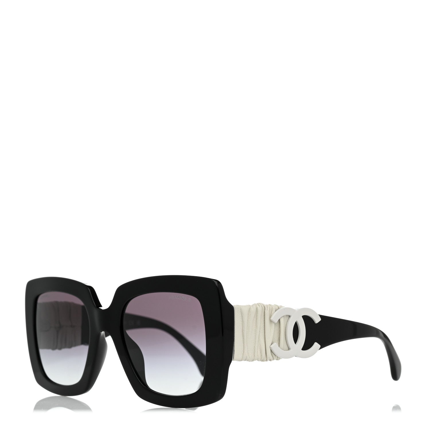 Chanel Acetate Calfskin Square Sunglasses 5474-Q-A Black White 1 of 8