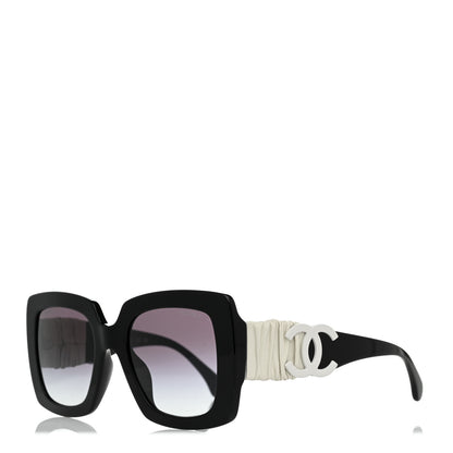 Chanel Acetate Calfskin Square Sunglasses 5474-Q-A Black White 1 of 8