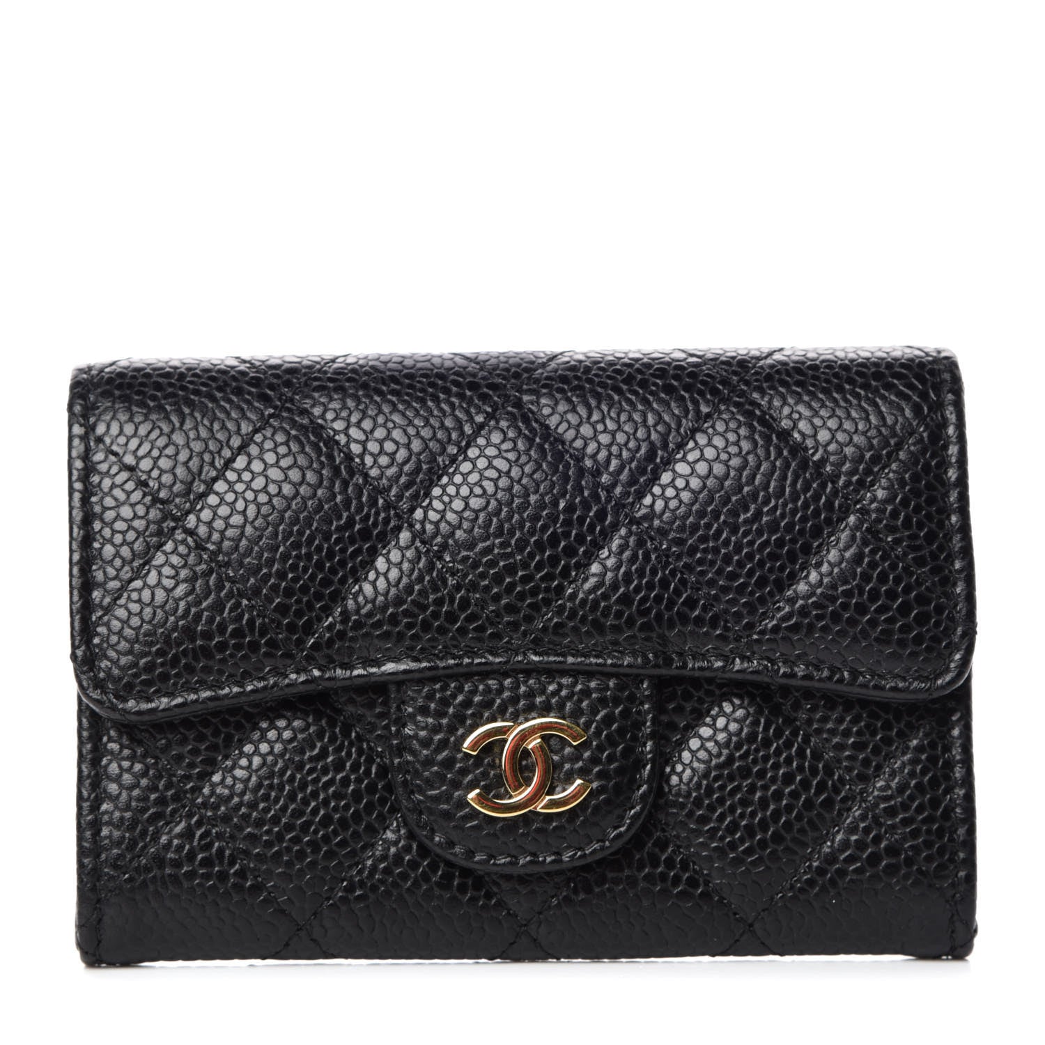Chanel Caviar Quilted Flap Card Holder Black 1 of 11