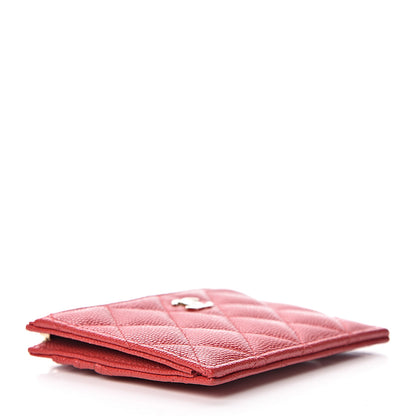 Chanel Caviar Quilted CC Zip Card Holder Red 4 of 8