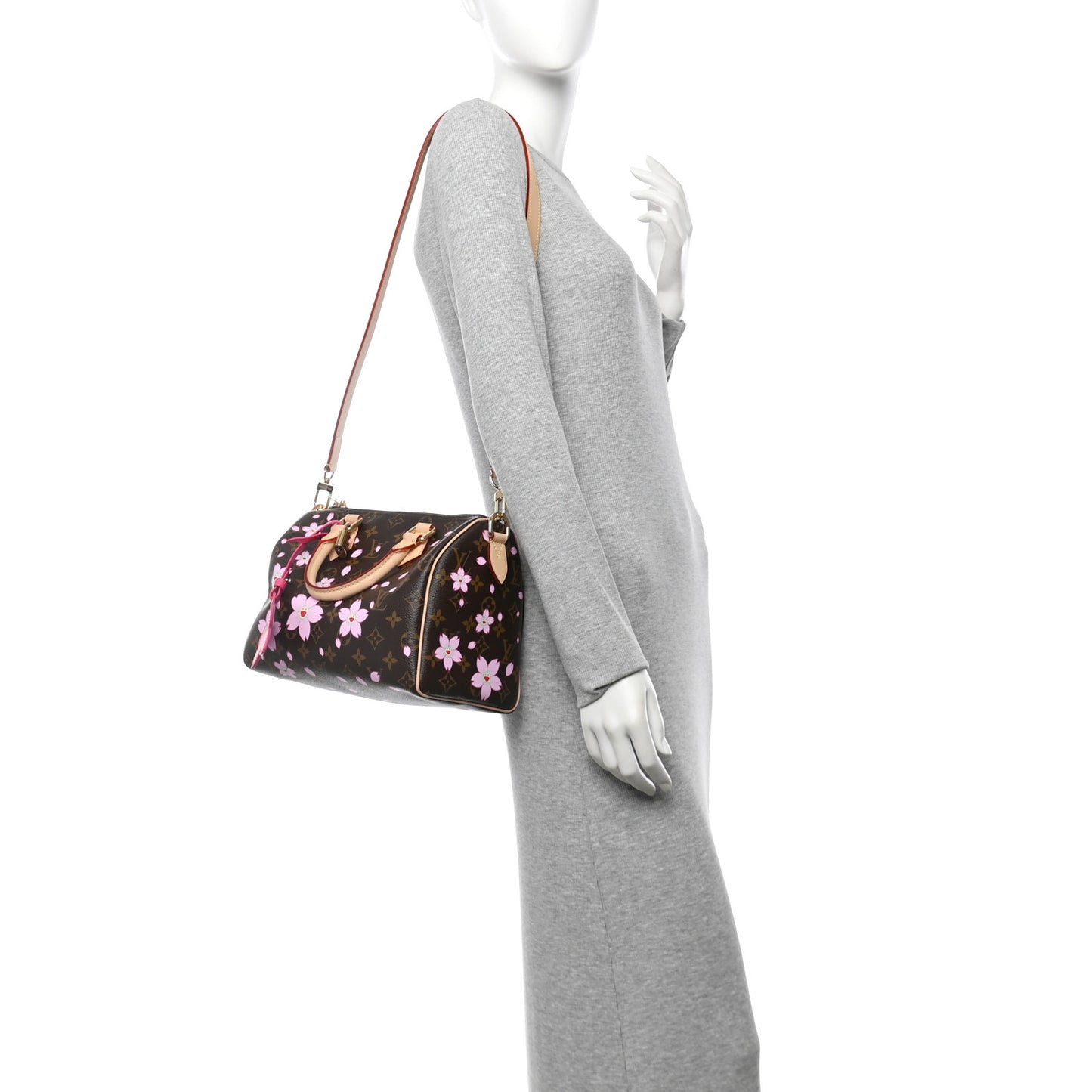 LV X TM Monogram Cherry Blossom Speedy Bandouliere 25 Sakura Brown