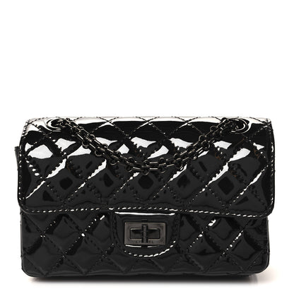 Chanel Patent Calfskin Quilted 2.55 Reissue Mini Flap So Black 1 of 10