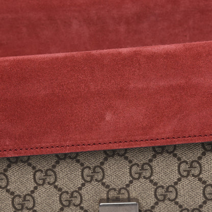Gucci GG Supreme Monogram Suede Crystal Small Dionysus Shoulder Bag Beige Ebony Vulcanic Red 11 of 11