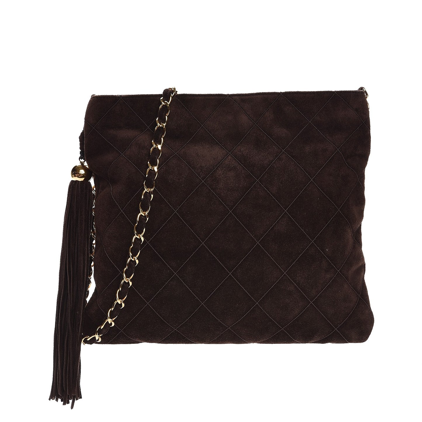 Suede Tassel Shoulder Bag Brown