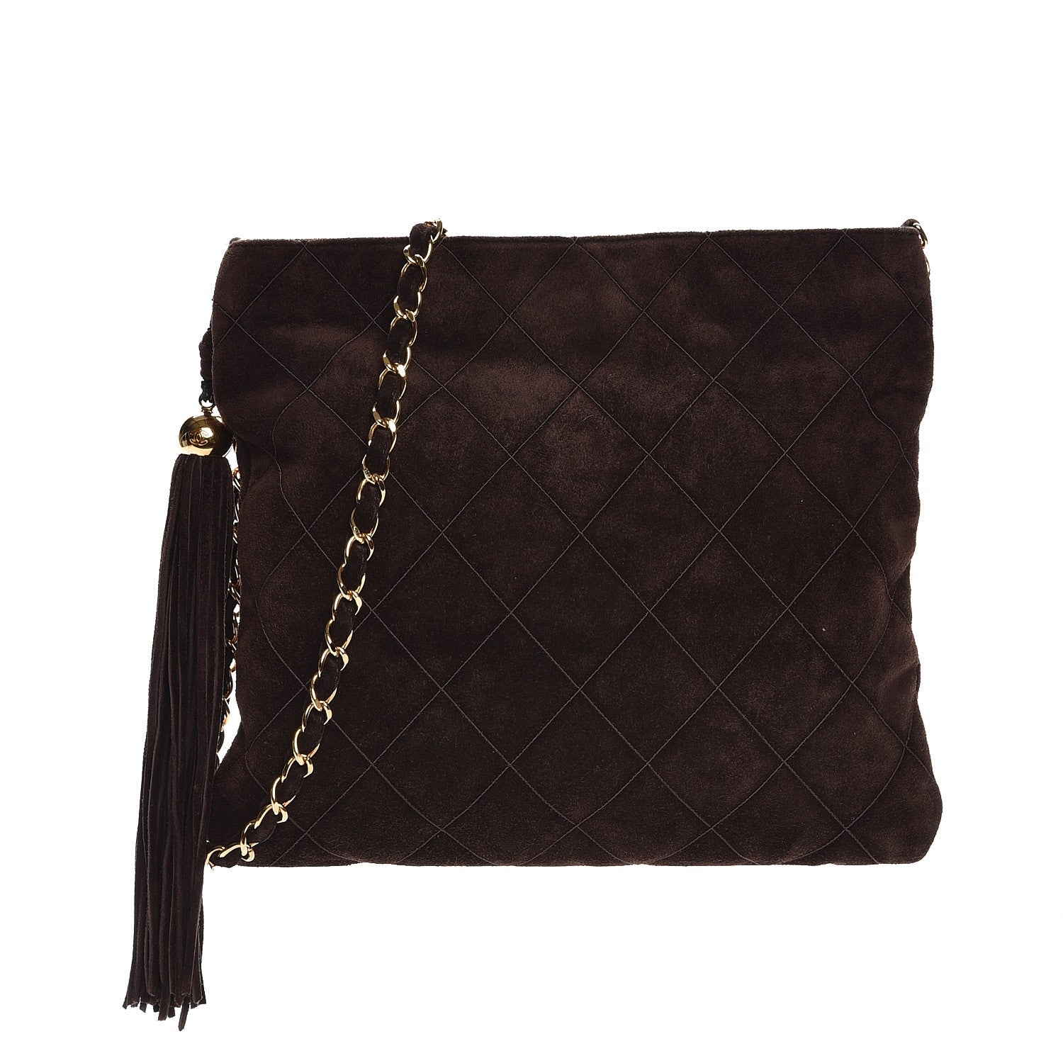 Chanel Suede Tassel Shoulder Bag Brown 1 of 8