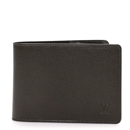Louis Vuitton Taiga Mens Billfold Wallet 3 Flaps Grizzli 1 of 7