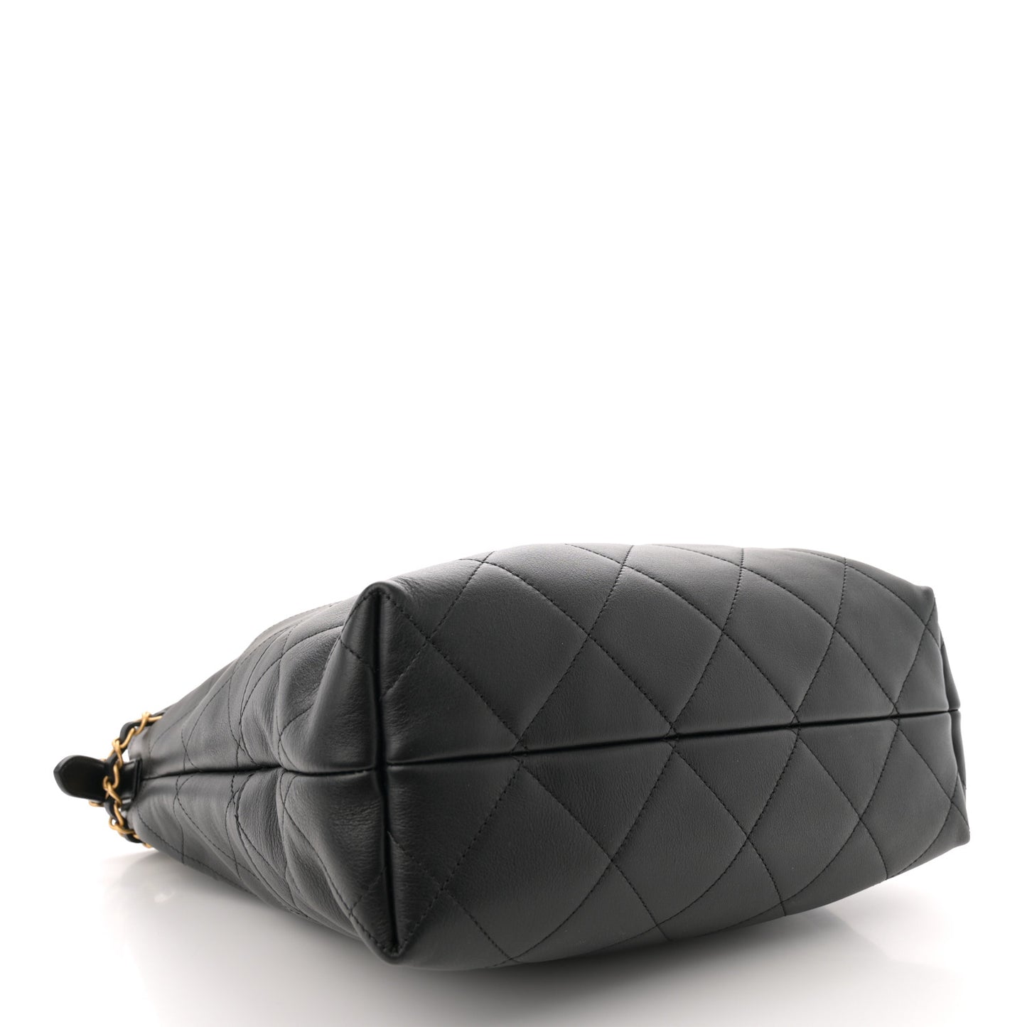 Calfskin Stitched Hobo Black
