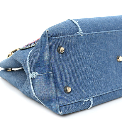 Christian Dior Denim Dior D Light Tote Blue 9 of 11