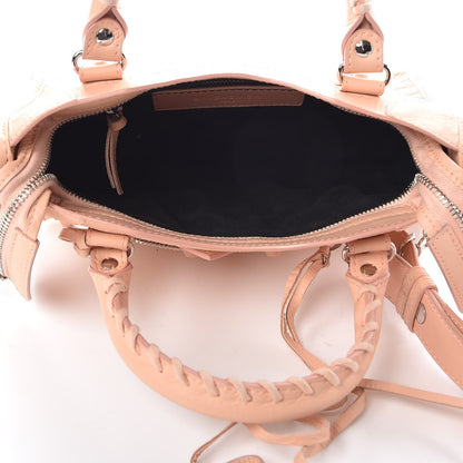 Balenciaga Matte Goatskin Rubber Covered Classic Hardware Mini City Rose Poudre 6 of 13