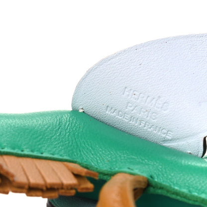 Hermes Milo Lambskin Grigri Rodeo Pegase Horse Bag Charm Menthe Sesame Bleu Brume 3 of 4