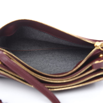 Celine Lambskin Small Trio Crossbody Bag Burgundy 5 of 14