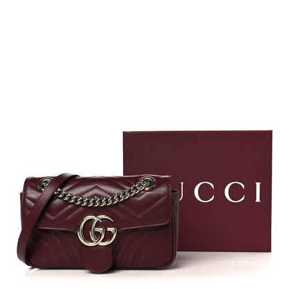 Gucci Lambskin Matelasse Mini GG Marmont Shoulder Bag Rosso Ancora 11 of 11