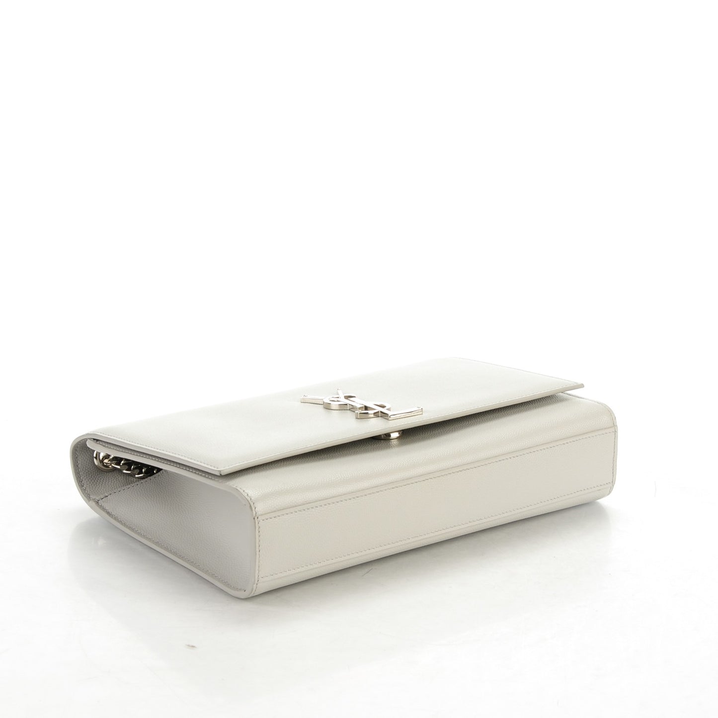 Grain De Poudre Medium Classic Monogram Kate Satchel Light Gray