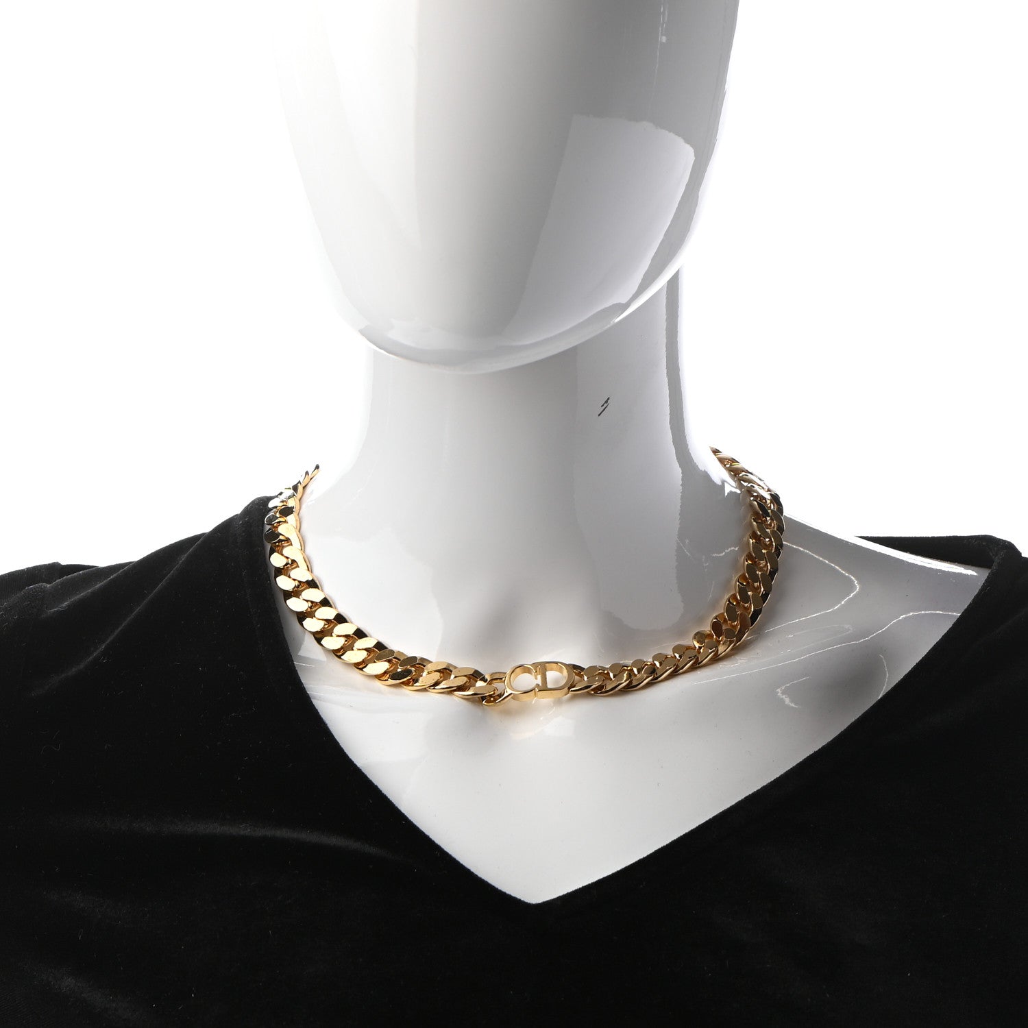 Christian Dior Metal Danseuse Etoile Chain Choker Necklace Gold 2 of 5