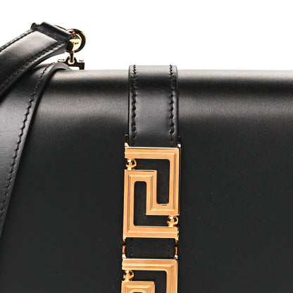 Versace Calfskin Medium Greca Goddess Shoulder Bag Black 7 of 9