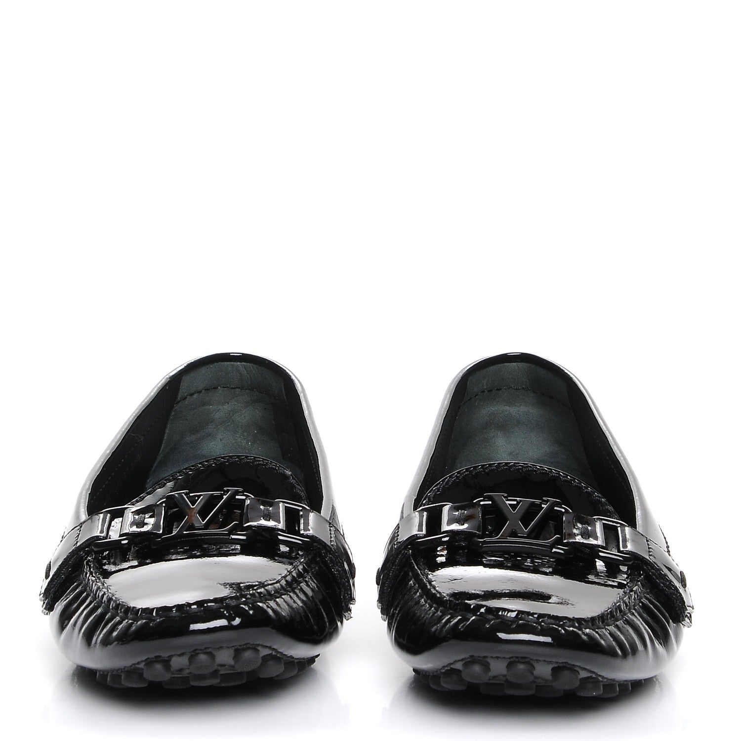 Louis Vuitton Patent Calfskin Oxford Loafers 40 Black 2 of 9