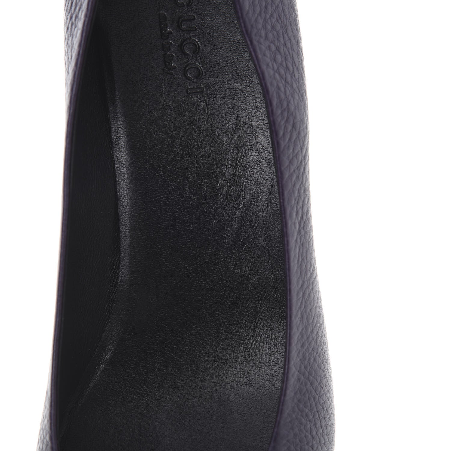 Gucci Calfskin GG Buckle Mid Heel Pumps 36.5 Deep Purple 10 of 10