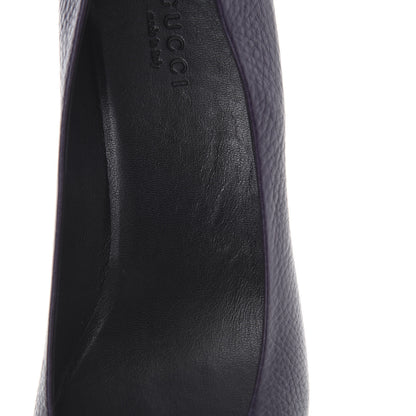 Gucci Calfskin GG Buckle Mid Heel Pumps 36.5 Deep Purple 10 of 10