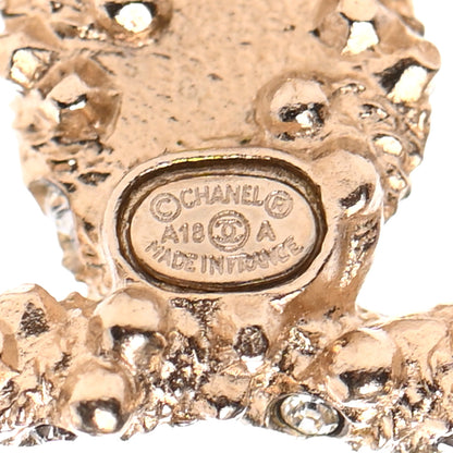 Chanel Crystal CC Earrings Light Gold 4 of 4