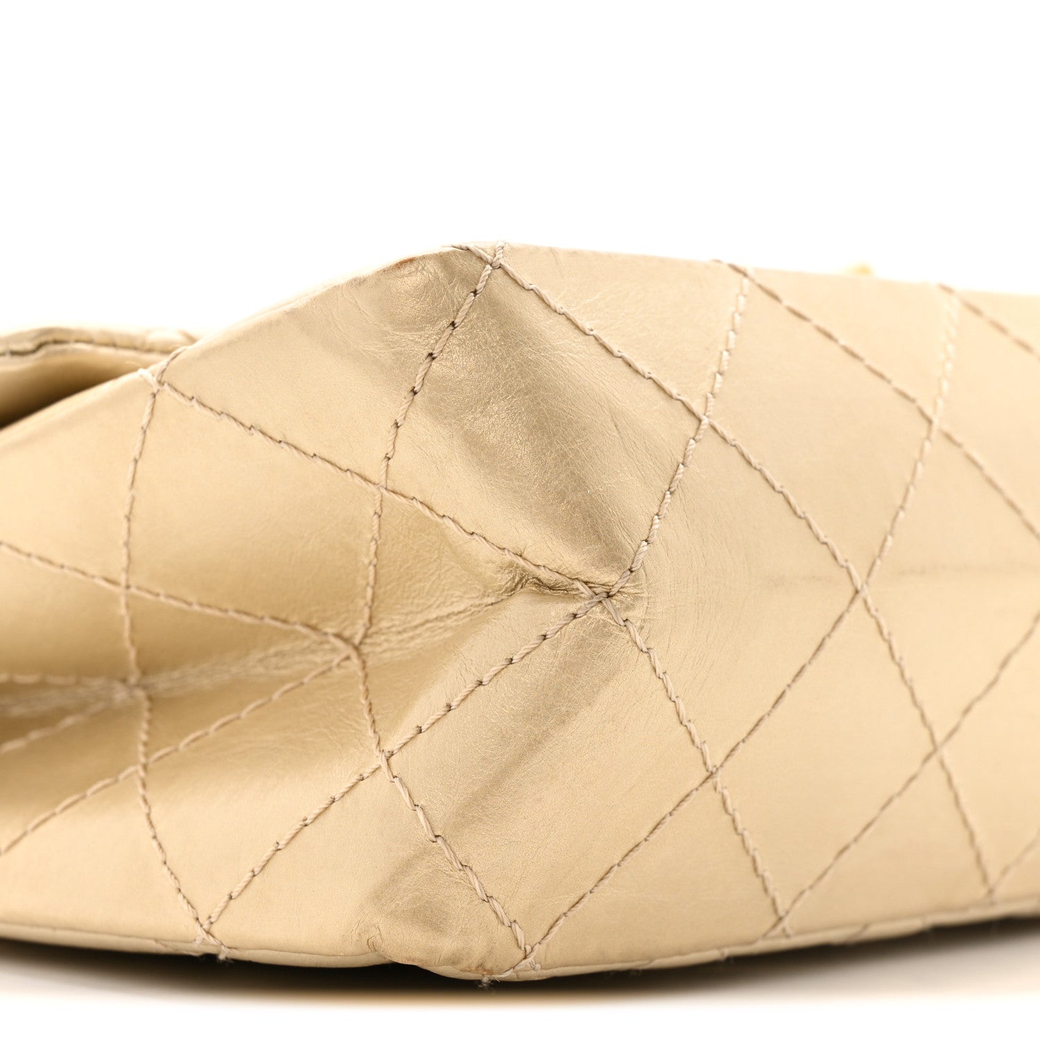 Chanel Metallic Aged Calfskin Quilted 2.55 Reissue 226 Flap Pale Gold 9 of 14