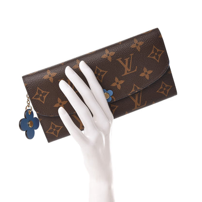 Louis Vuitton Monogram Bloom Flower Emilie Wallet Blue Jean 2 of 7
