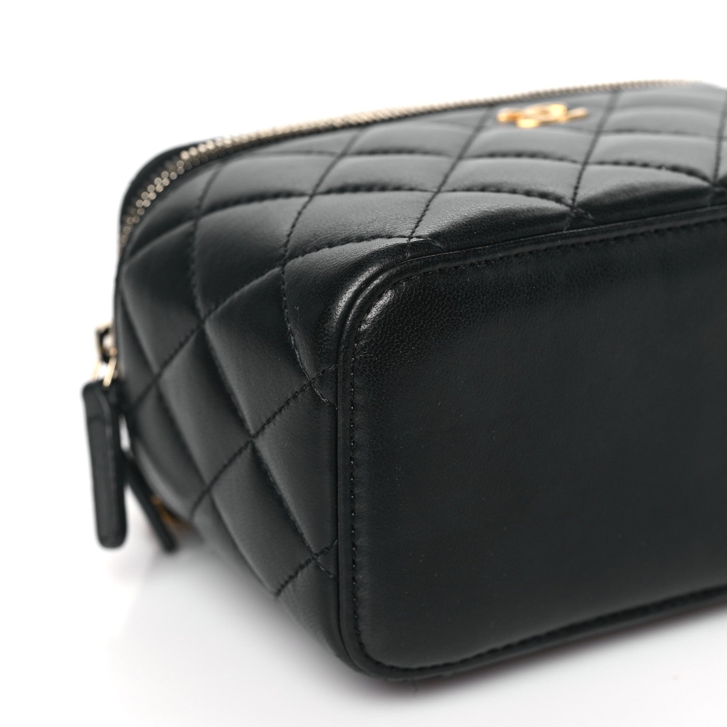 Chanel Lambskin Quilted Pearl Crush Small Vanity Case With Chain Black 7 of 8