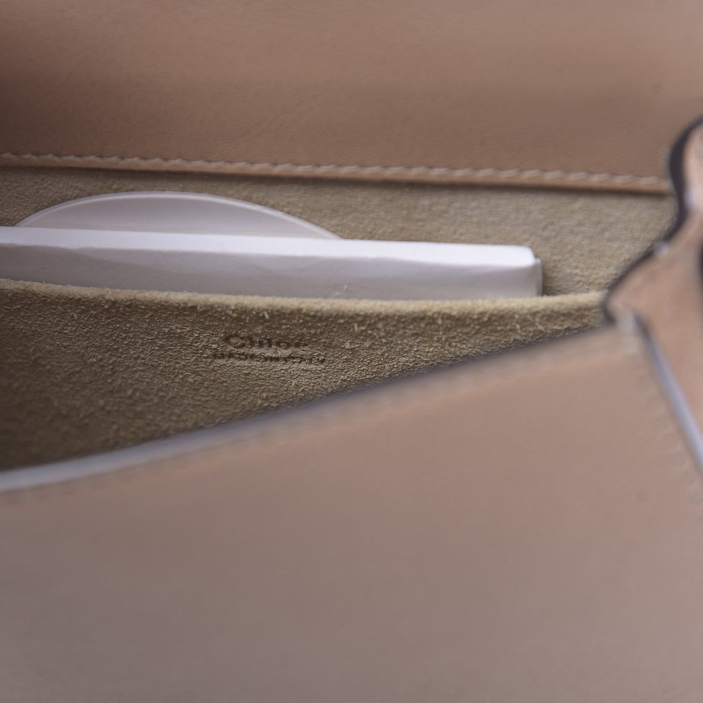 Calfskin Suede Small Nile Bracelet Bag Biscotti Beige